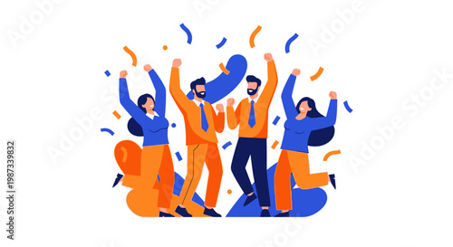 People Celebrating with Confetti.