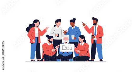 Diverse group of people collaborating.