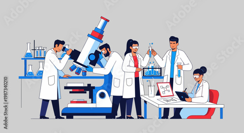 Scientists working in laboratory.