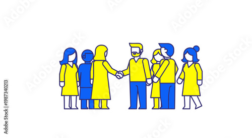 Diverse Group of People Shaking.