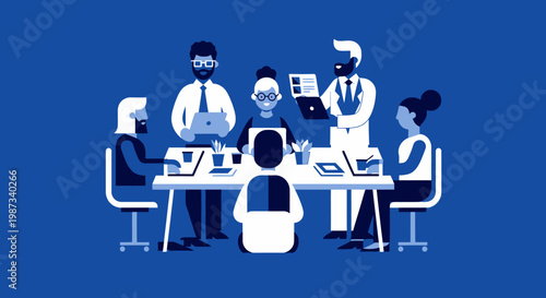 Business people in meeting room.