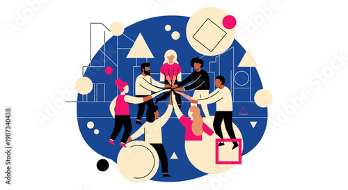 Diverse group of people teamwork.