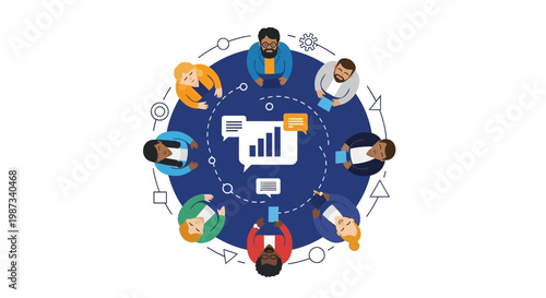 Diverse team around a table.