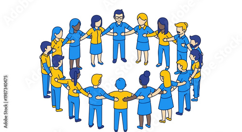 Diverse Group of People Holding Hands.