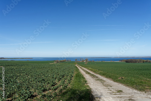 Rural field path leading towards Am Salzhaff