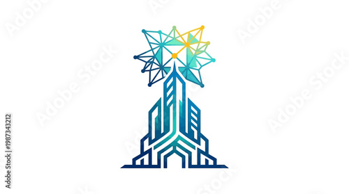 Abstract Digital City Architecture Logo Design