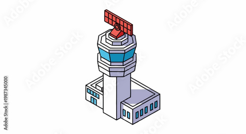 Airport  airplane  terminal  control tower  vector illustration  travel  transportation