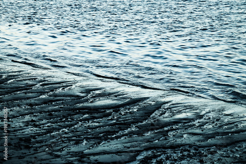 Abstract scenic sunset landscape at Flic en Flac Beach, Mauritius, Africa	
