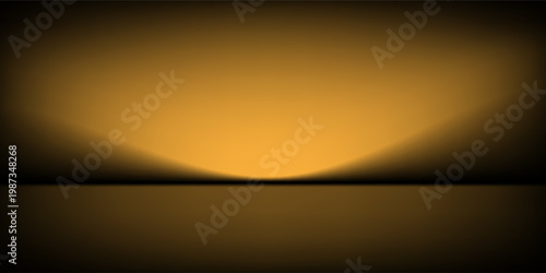 Sunset Event on Horizon with Golden Light Fades to Black