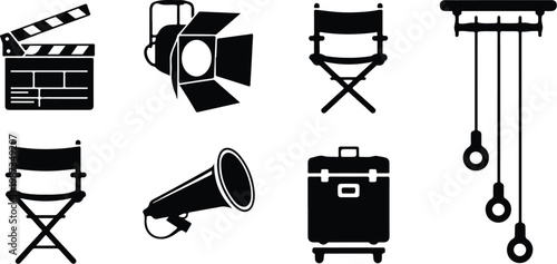 Theater Silhouette Icon Collection Set