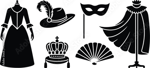 Theater Silhouette Icon Collection Set