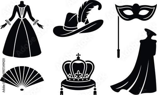 Theater Silhouette Icon Collection Set