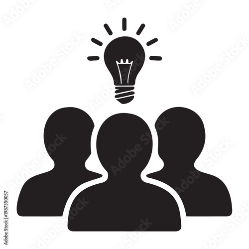A group of people with a lightbulb idea