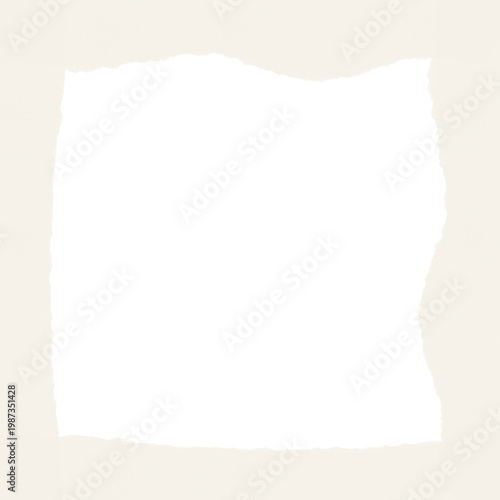 A torn piece of black paper on a white background