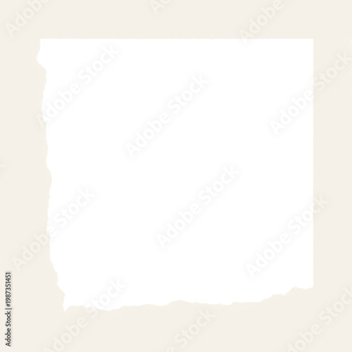 A black square with rough edges on a white background