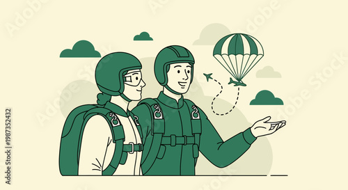 Skydive Duo Ready For Adventure And Extreme Sports