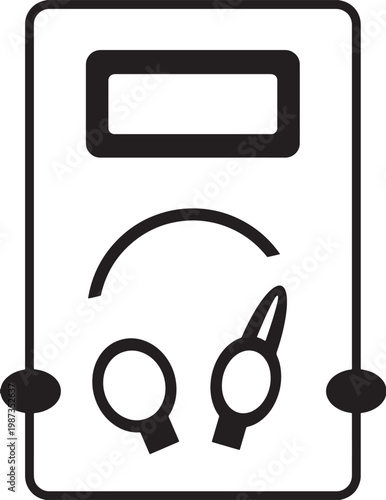 Digital multimeter icon vector, electrical testing device illustration