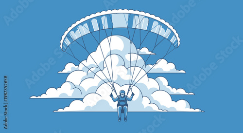 Skydiving Adventure Above Fluffy Clouds