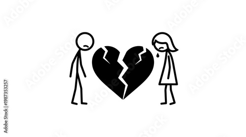 Broken Heart Symbolizing Relationship Problems