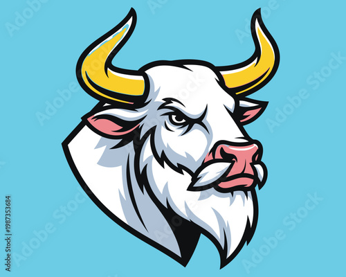 Majestic bull head illustration a powerful and intimidating mascot design
