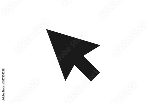 A black computer mouse cursor icon isolated on transparent background