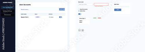 Admin Panel UI Kit - User Management & RBAC Dashboard Wireframe EPS, Professional Admin Dashboard UI Components for User Roles, Permissions & SaaS Apps
