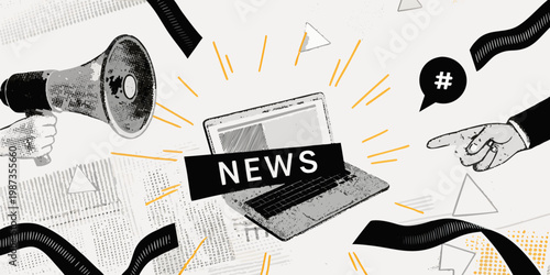 Spreading news through digital channels and public announcements