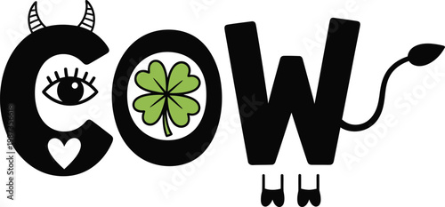 Playful devil cow illustration a whimsical and quirky design