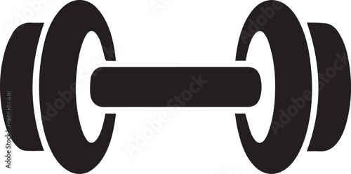 Heavy dumbbell silhouette icon for fitness gym workout and bodybuilding equipment representation isolated vector graphic