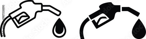 Gasoline pump symbol, fuel filling station icon vector element suitable for oil and gas industry transportation and energy related graphic design use.