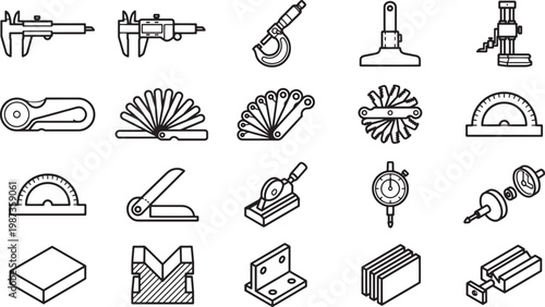 An array of meticulously crafted tools, each designed with precision for various measurement and engineering applications. Highlighting the essence of accuracy and technical skill.