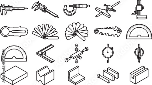 A comprehensive collection of precision tools, offering a detailed array of instruments used for accurate measurement, essential in various industries.