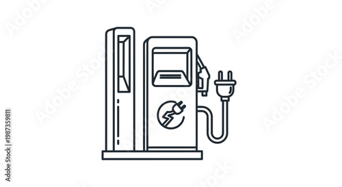 Electric vehicle charging station illustration.