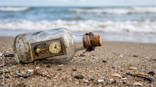 Wallpaper Mural Seaside Discovery of an Antique Timepiece on Sandy Shoreline Torontodigital.ca