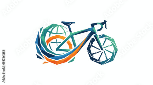 Abstract Global Bike Race Logo