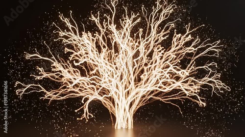 Glowing tree with white branches.
