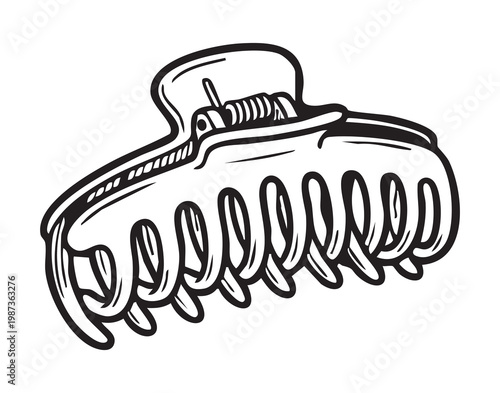 Nineties inspired claw clip for everyday styling. Vintage revival claw hair clip for casual and street fashion. Compact claw hair clip reflects nineties comeback style for daily quick hair styling