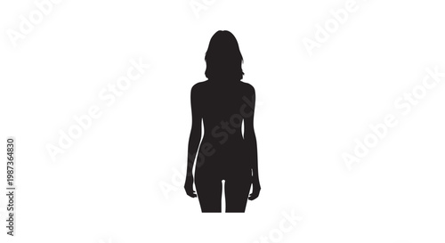 Woman silhouette full body isolated on white background vector illustration graphic.