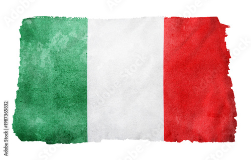 Flag of Italy on white background