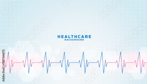 healthcare and medical background with heartbeat line