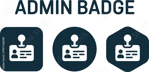 Admin Badge Icon Set – Modern Vector Identification Card Symbols for Office and Security Use