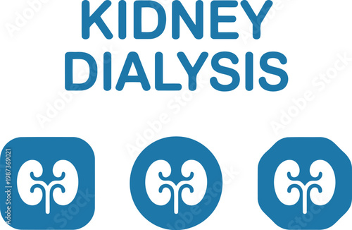 Kidney Dialysis Icon Set – Medical Healthcare Symbols for Nephrology and Renal Treatment Concepts