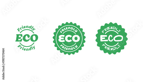 Eco friendly badge stamp logo, ecological environmental, ecology emblem