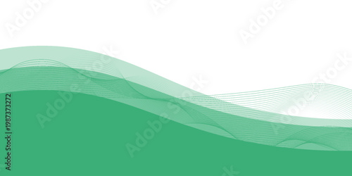 Mint green wave border, divider, footer vector shape