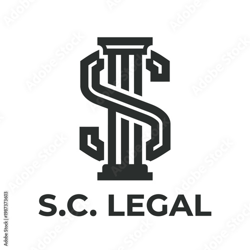 Black and white legal logo design.