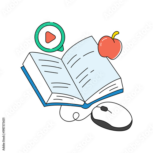 Trendy design icon of digital book 