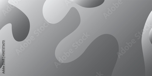 Gray Abstract Background with Organic Blob Shapes and Smooth Curves