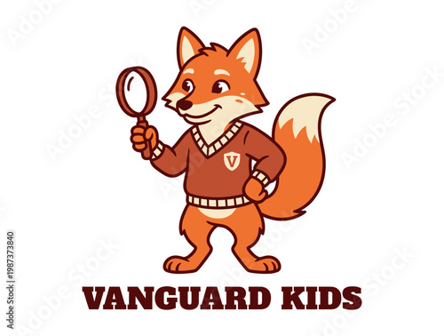 Vanguard Kids cartoon mascot logo illustration.