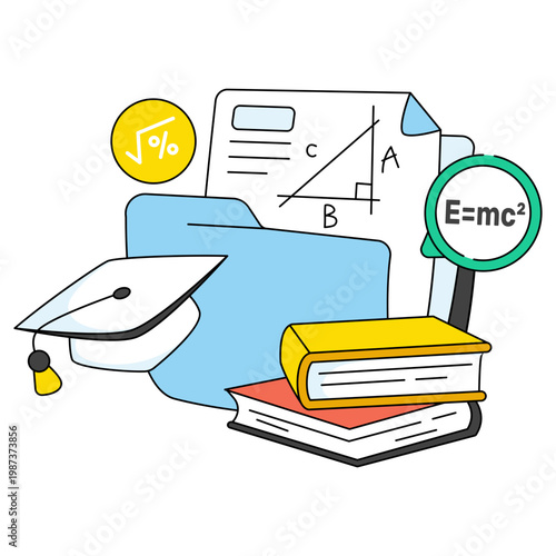 Creative design icon of physics folder 