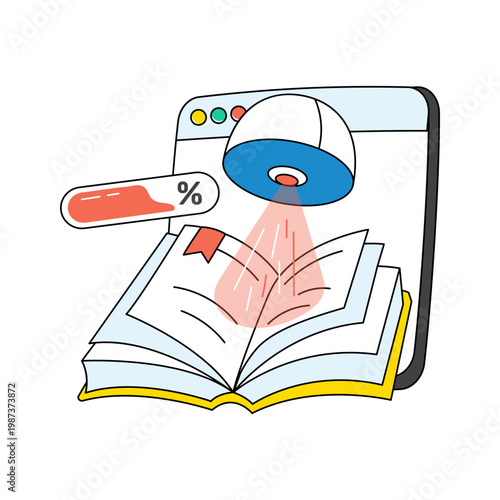 Trendy design icon of digital book 